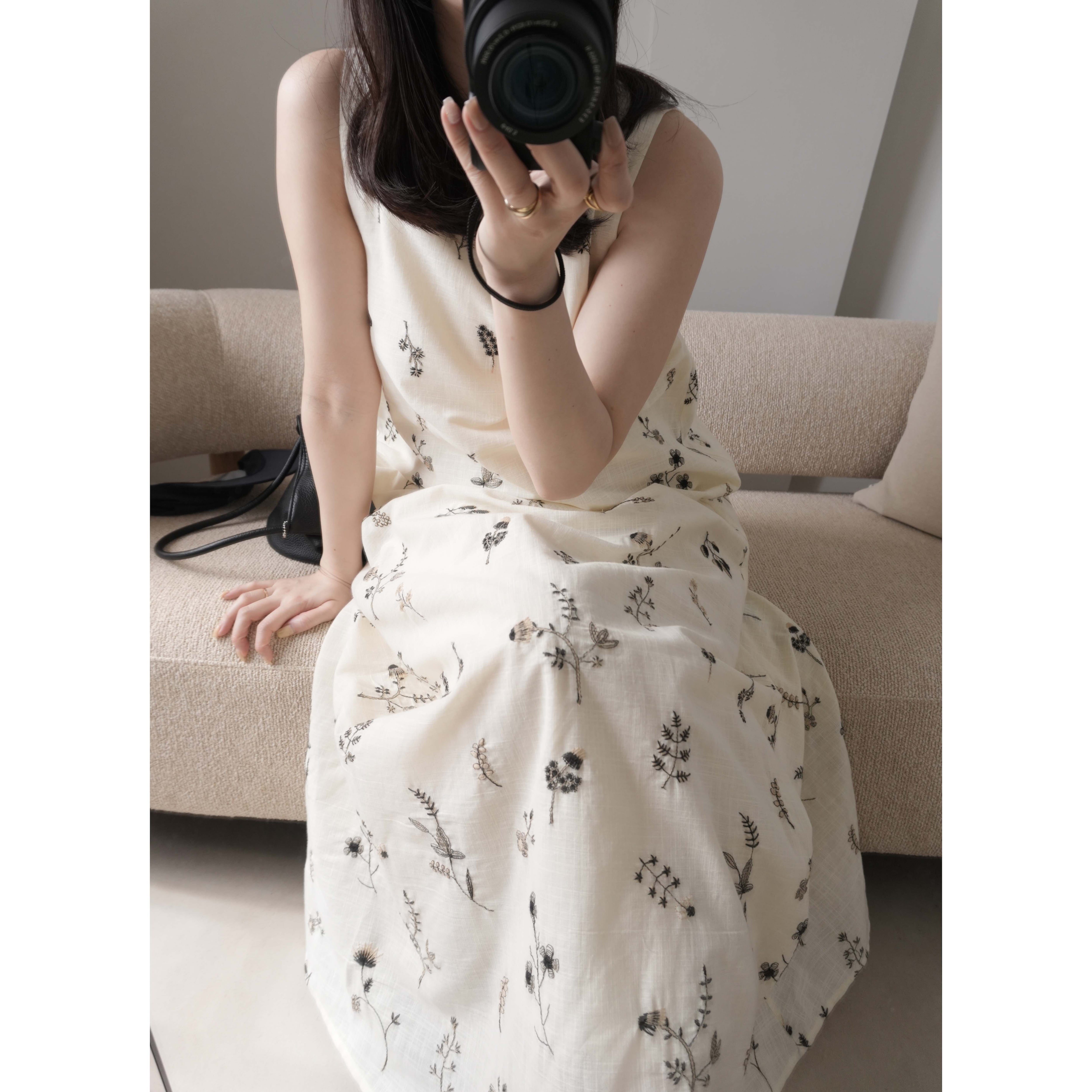 DU260504 Embroidery Cotton One Piece 【T sizeあり】【Re Stock