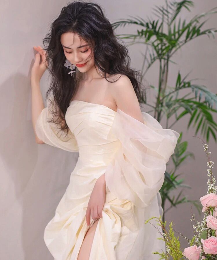ロングドレス キャバドレス パーティードレス ベアトップ 花嫁