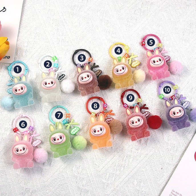 蓄光×透明グミ風！透明グミみたいなパイルlabubuチャーム ♪ 暗闇で