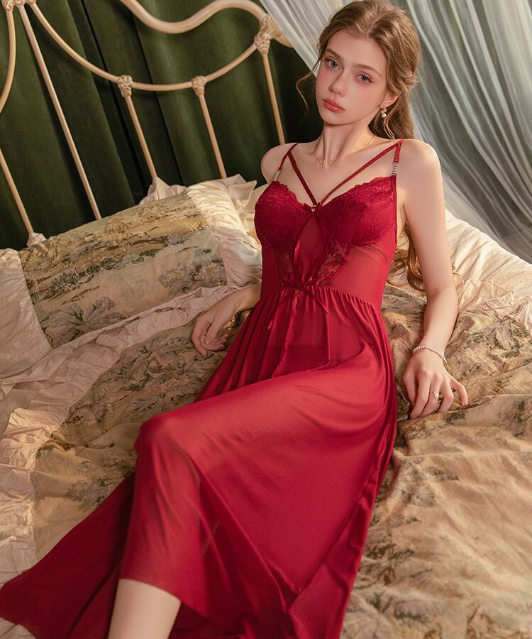 ルームウェア ランジェリー セクシー 透け感 メッシュ レース切替