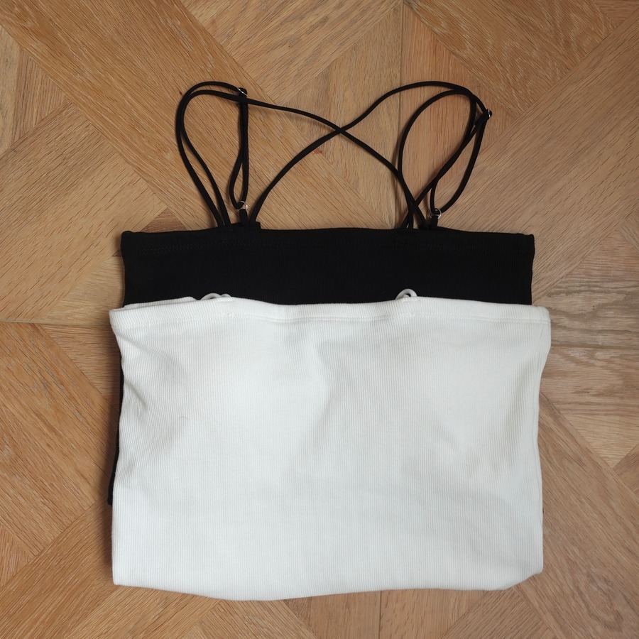 double strap back cross camisole