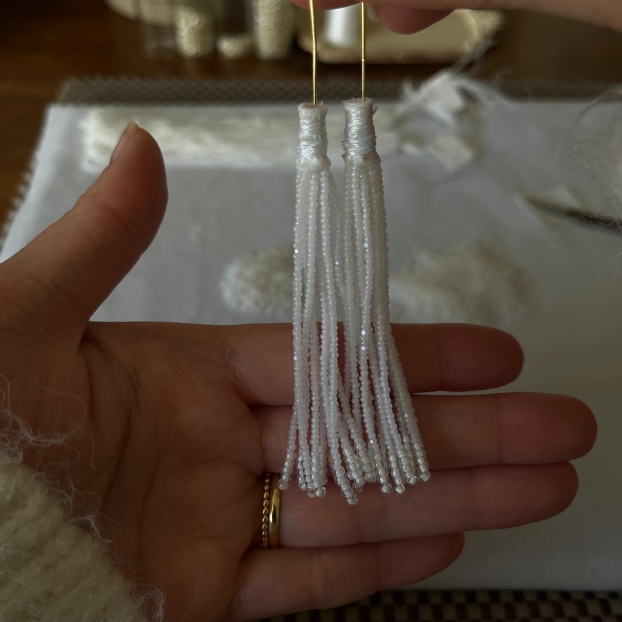 作成風景　美しいシャーロットビーズがきらり