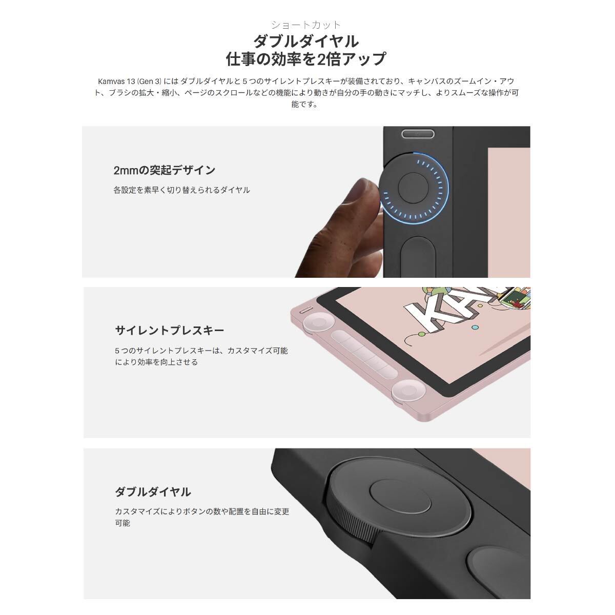 取り寄せ】Kamvas 13 (Gen3) 通常版_スタンドなし 液晶ペンタブ｜日本
