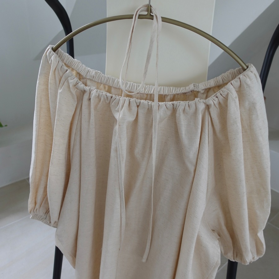 multi way linen puff tops