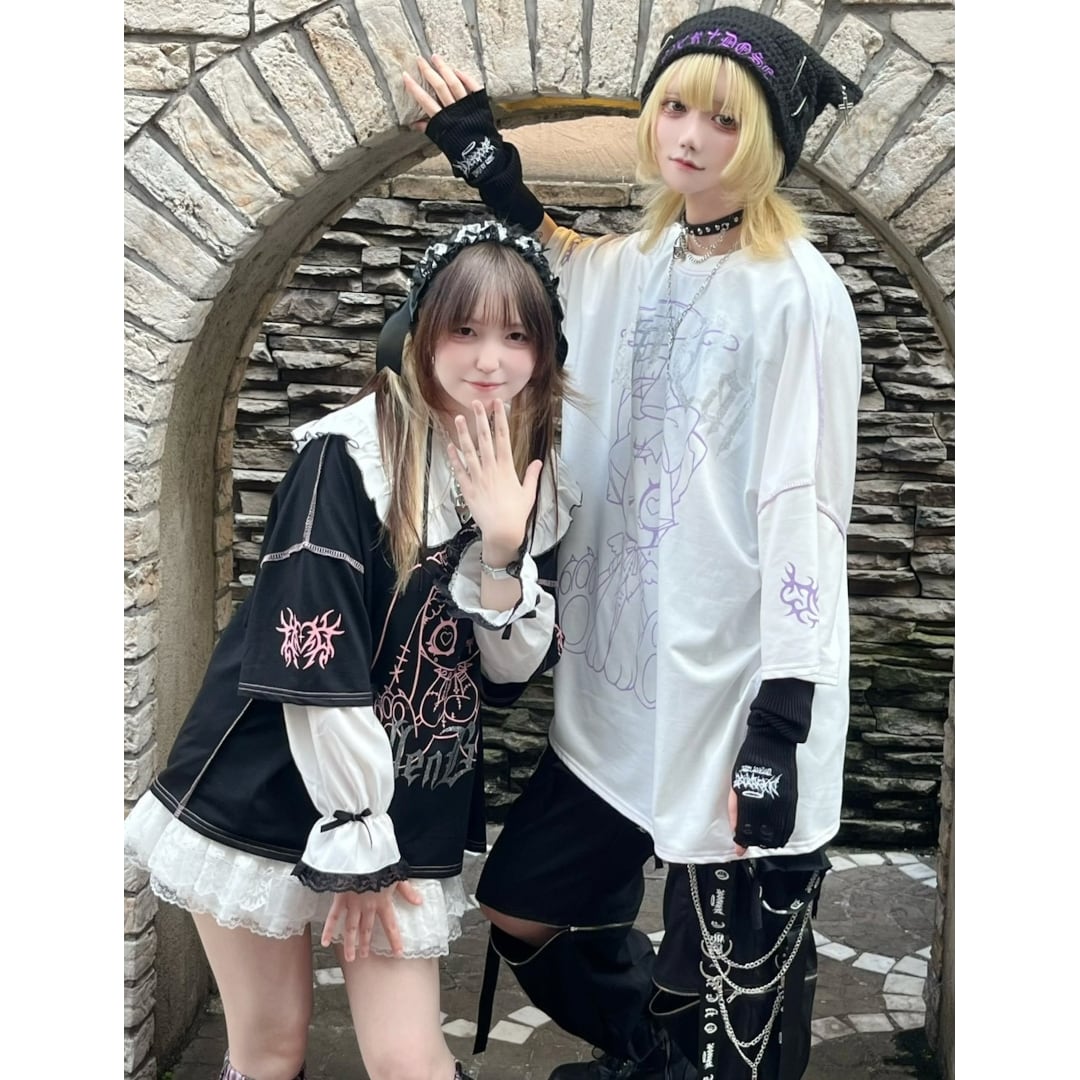 5/26 BLACK M再入荷！】新作☆CupidCatステッチTシャツ