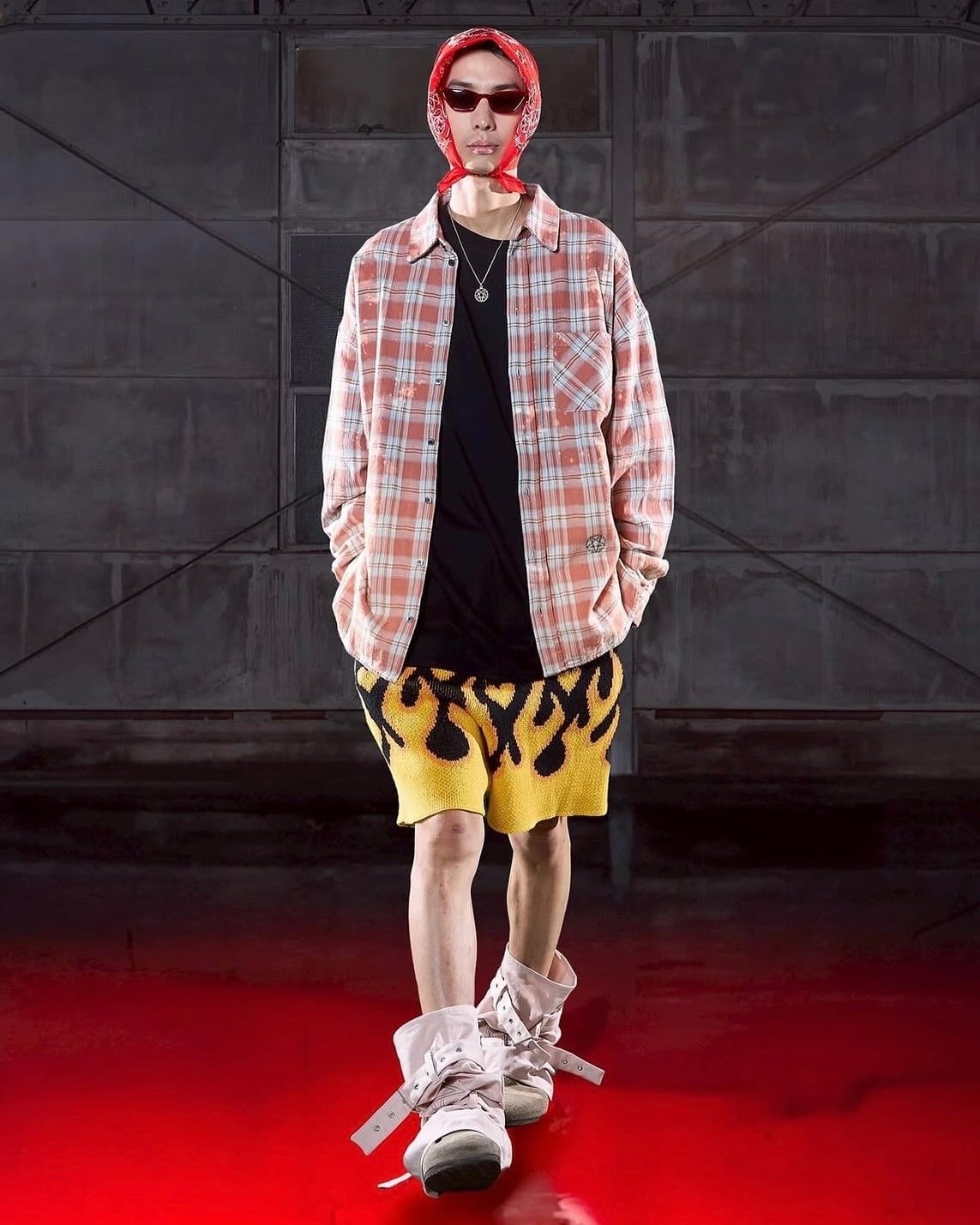 パンツ El Conductorh FLAME PATTERN SHORTS el conductorH/COTTON KNIT FLAME PATTERN SHORTS | FOUNTAIN