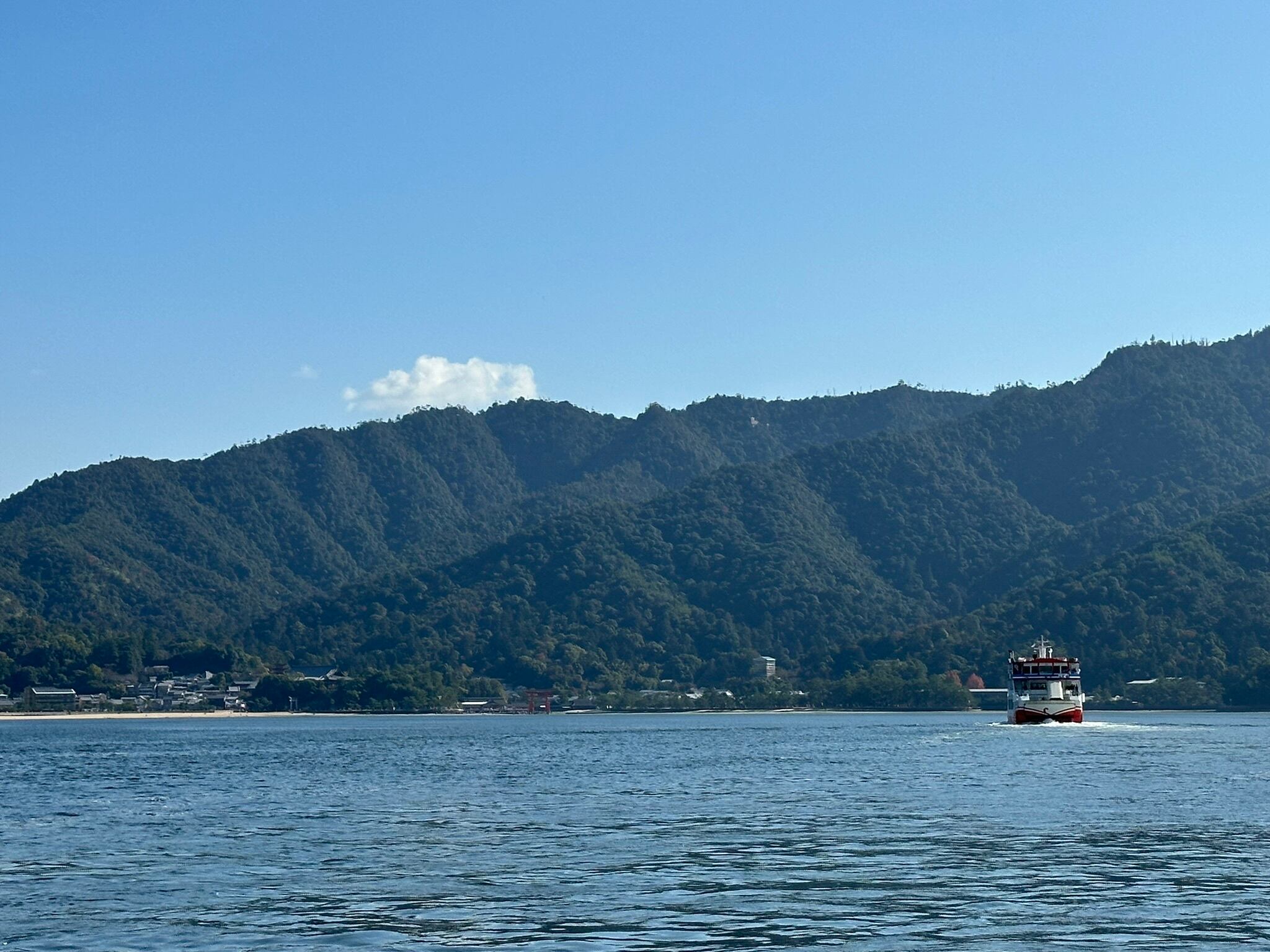 Taking ferry to Miyajima Island