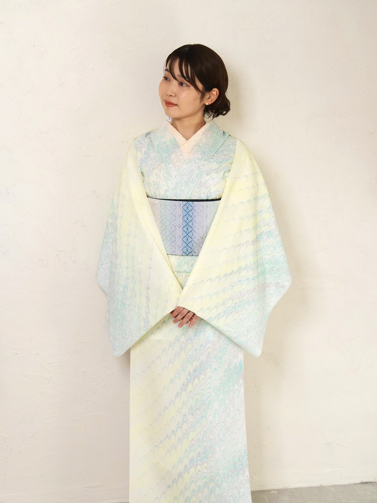 虹霞」♡斜めピーコック柄 セオアルファ着物｜春秋単衣・盛夏対応