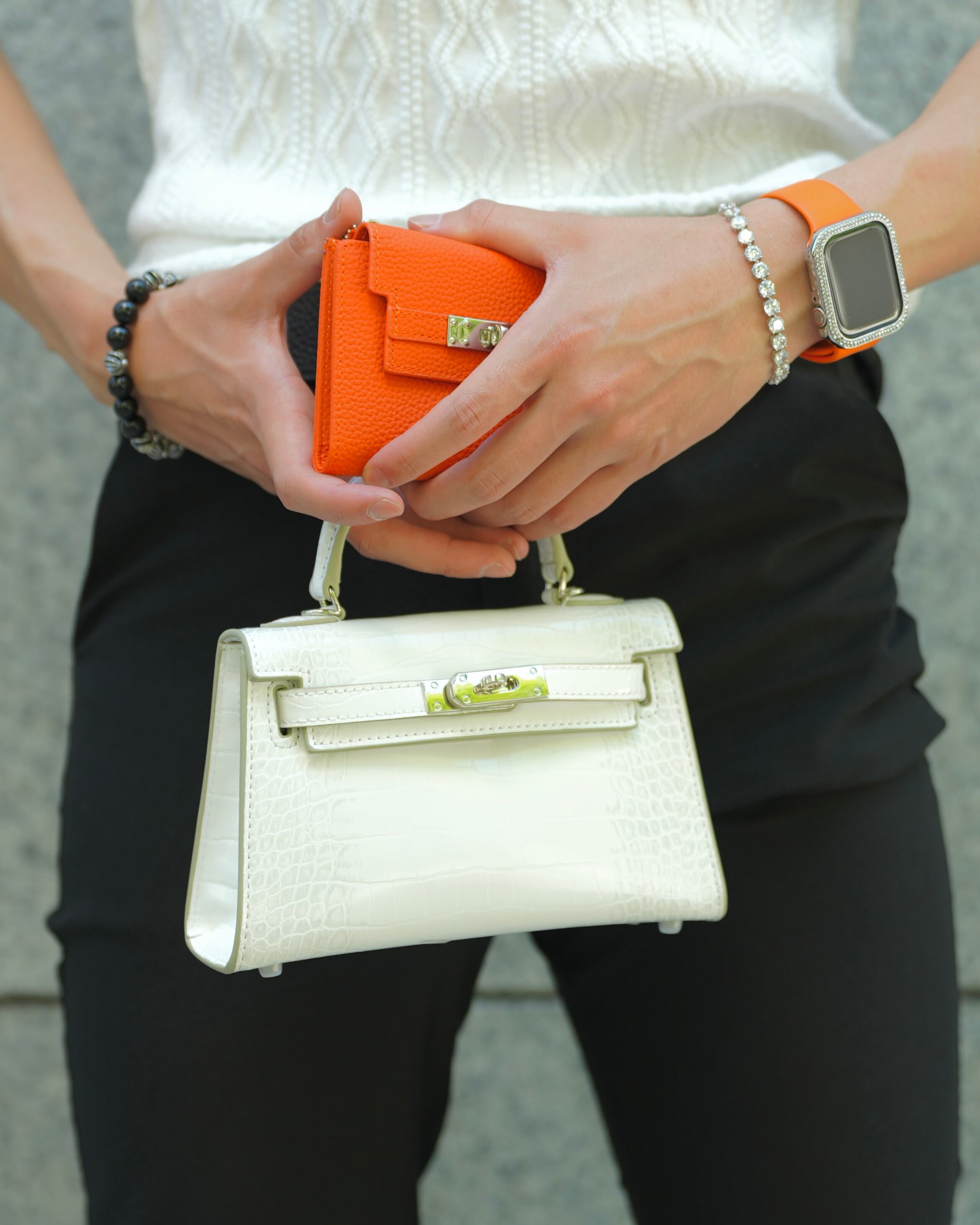LUXURY CROCO MINI BAG ベルト付き ホワイト【BLB-26001】 | BELINDA
