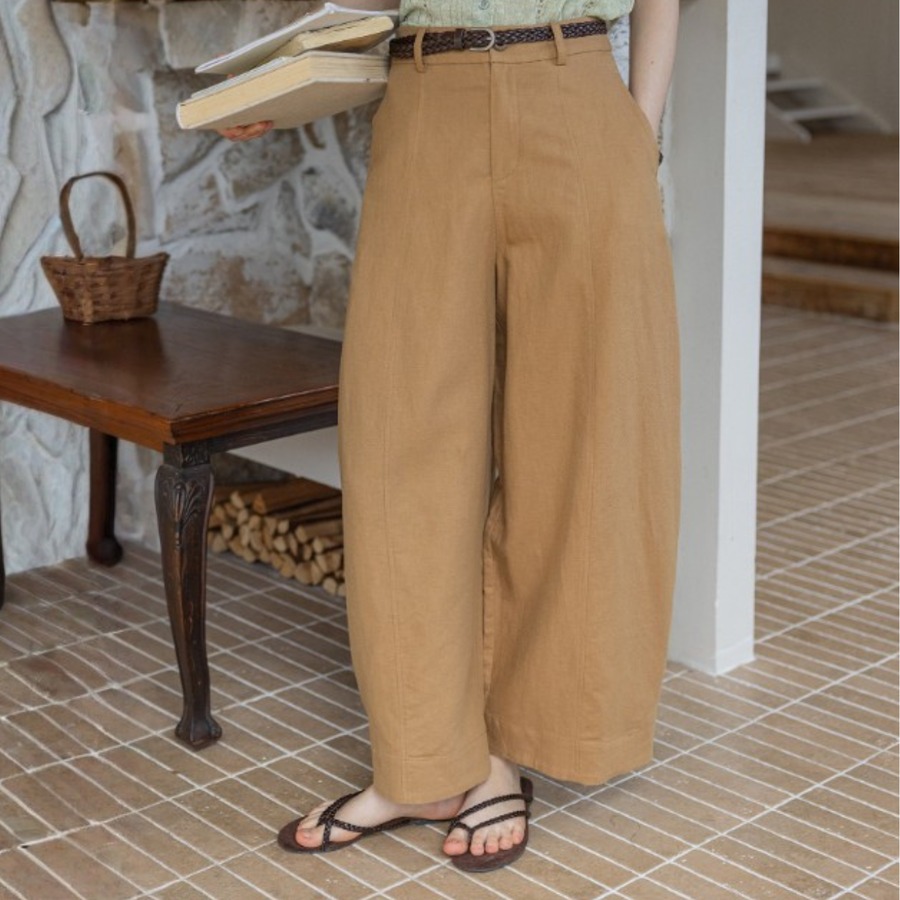 Terre Camel Wide Barrel Pants F0728