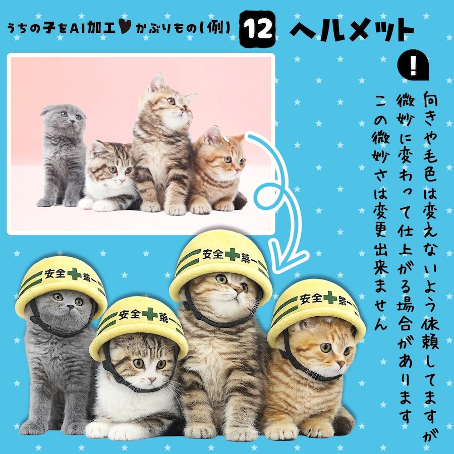 ヘルメットの被りもの★猫さん