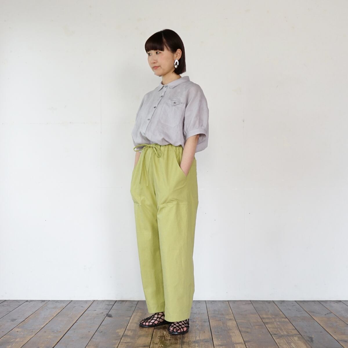 コットン馬布ワークパンツ［ピスタチオグリーン］［股下60cm