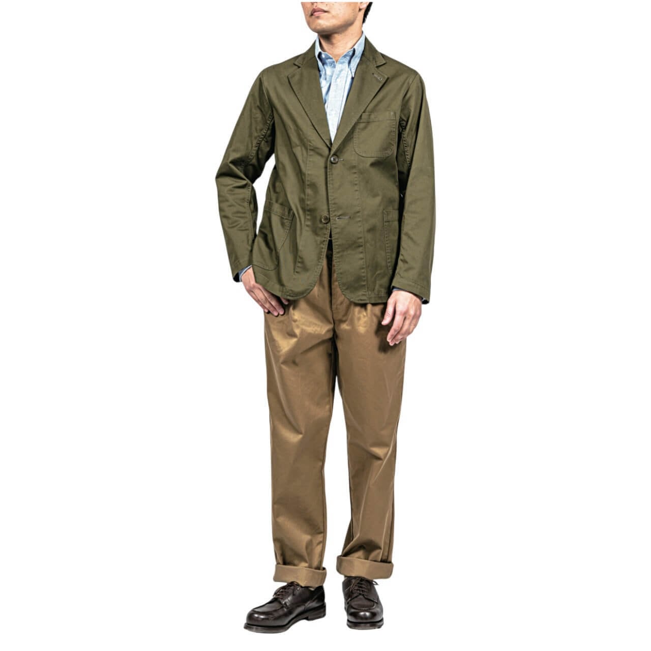 WORKERS / Officer Trousers 2Tuck 10oz USMC Khaki Chino