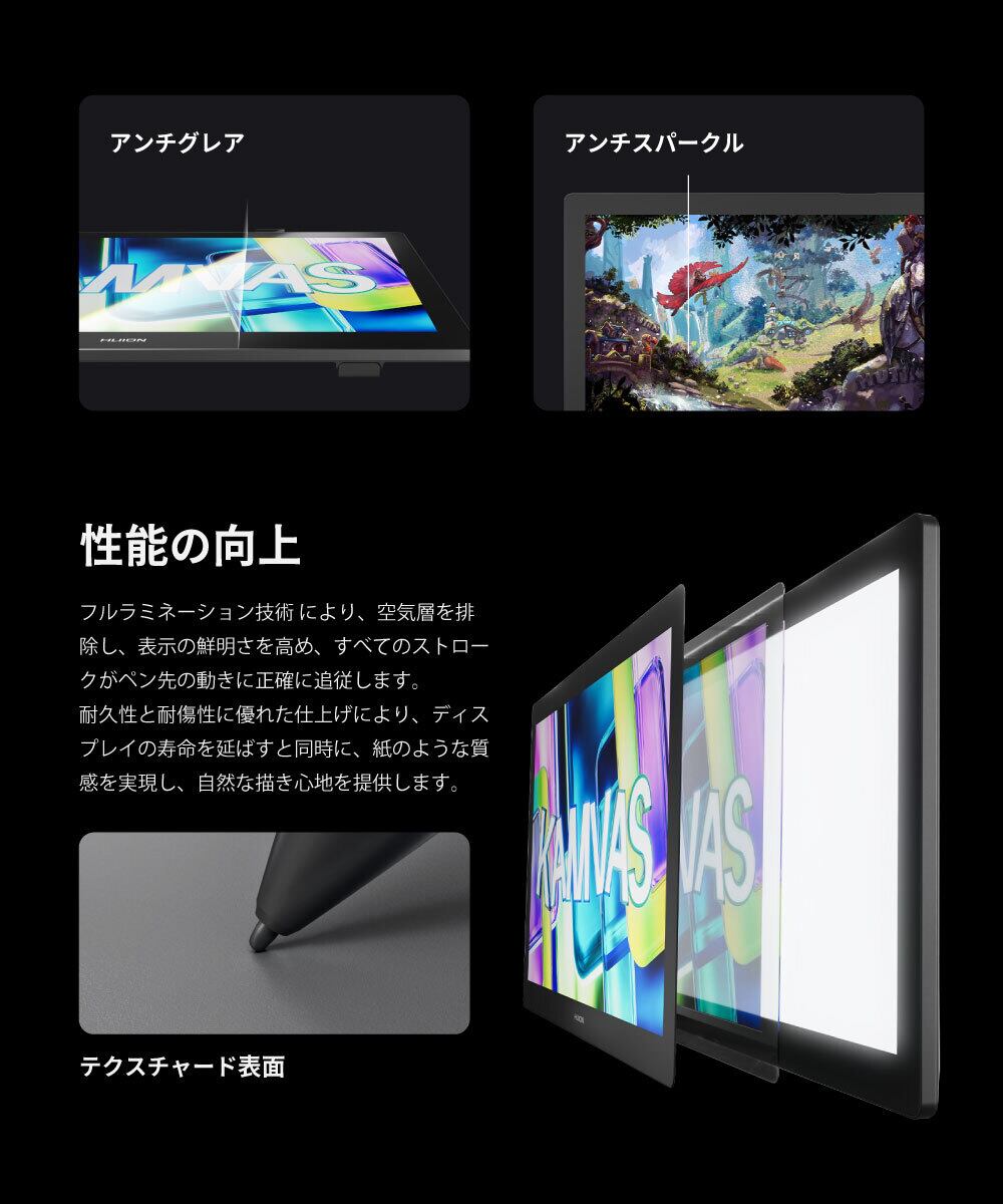 日本法人公式】Huion Kamvas 22 (Gen3)豪華版 液晶ペンタブレット 液