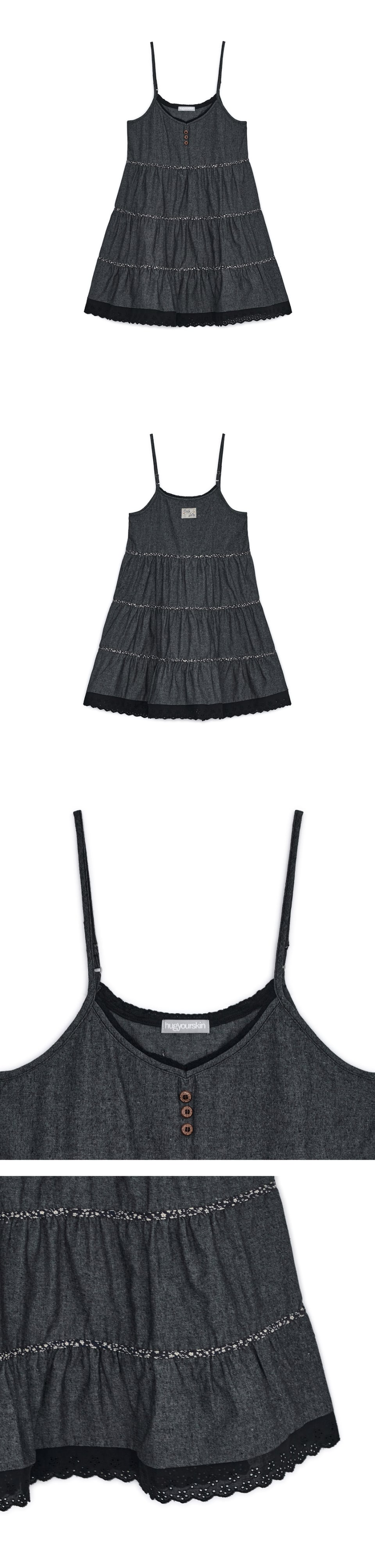 ★Hearts2Hearts イェオン 着用！【hug your skin】 Tiered mori sleeveless (Denim)