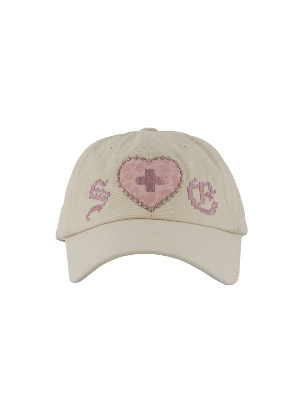 ★Hearts2Hearts イアン 着用！【SETUP-EXE】LEO APPLIQUE BALL CAP / BEIGE