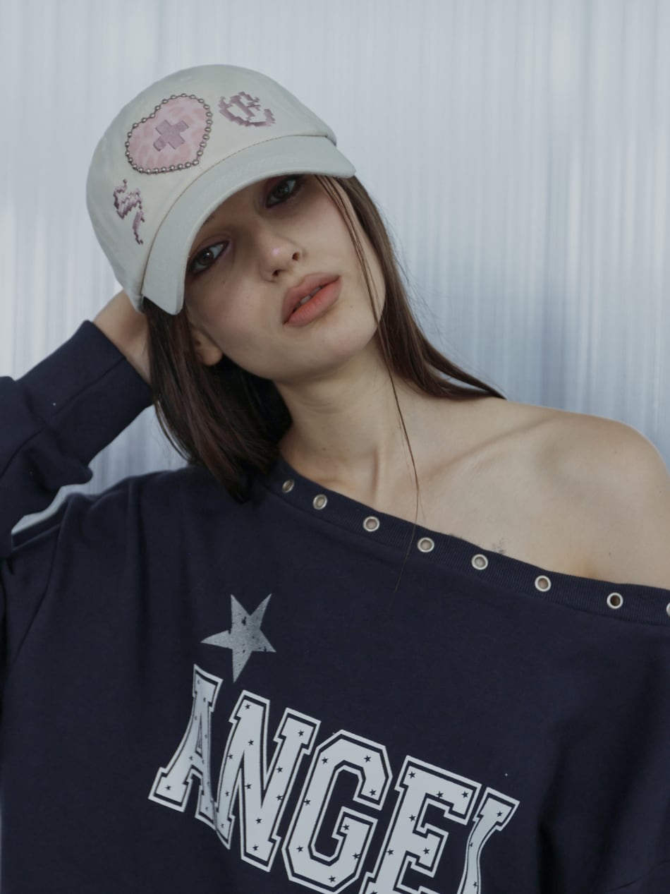 ★Hearts2Hearts イアン 着用！【SETUP-EXE】LEO APPLIQUE BALL CAP / BEIGE