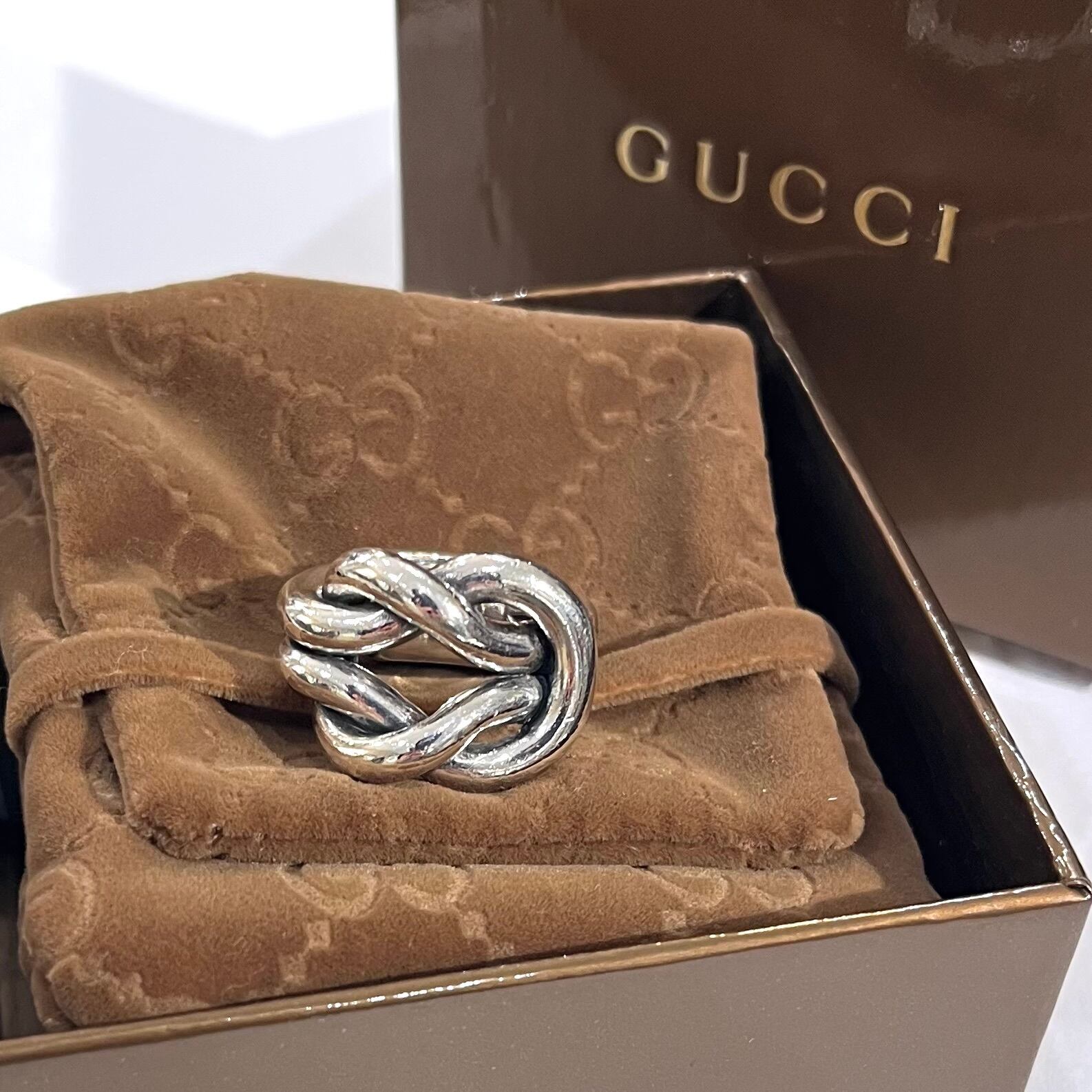 GUCCI】【16号】3011 シルバー925グッチ ヴィンテージ ワイドノット