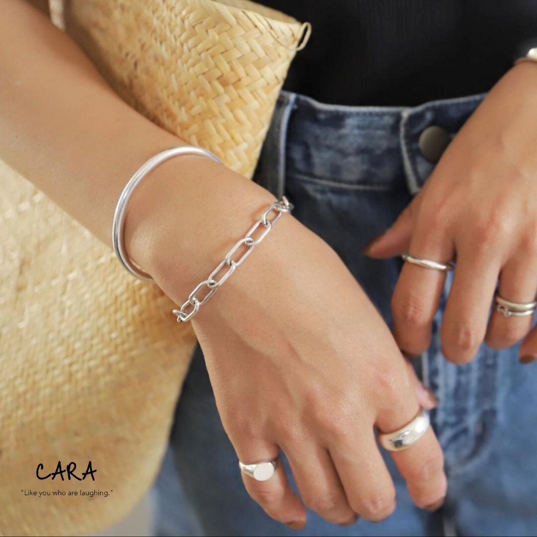 美品　箱付　ヤーカ　ミックスチェーンブレスレット　シルバー925 Lサイズ YArKA ブレスレット 「YArKA/ヤーカ」silver925 mix chain