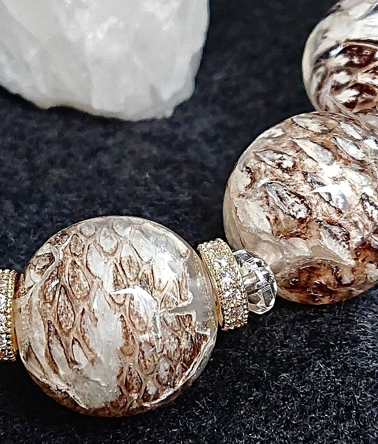 ティダストーン　天然石ブレスレット ハブ皮の守護ブレスレット〜金運・魔除け〜 | CoralTidaStone