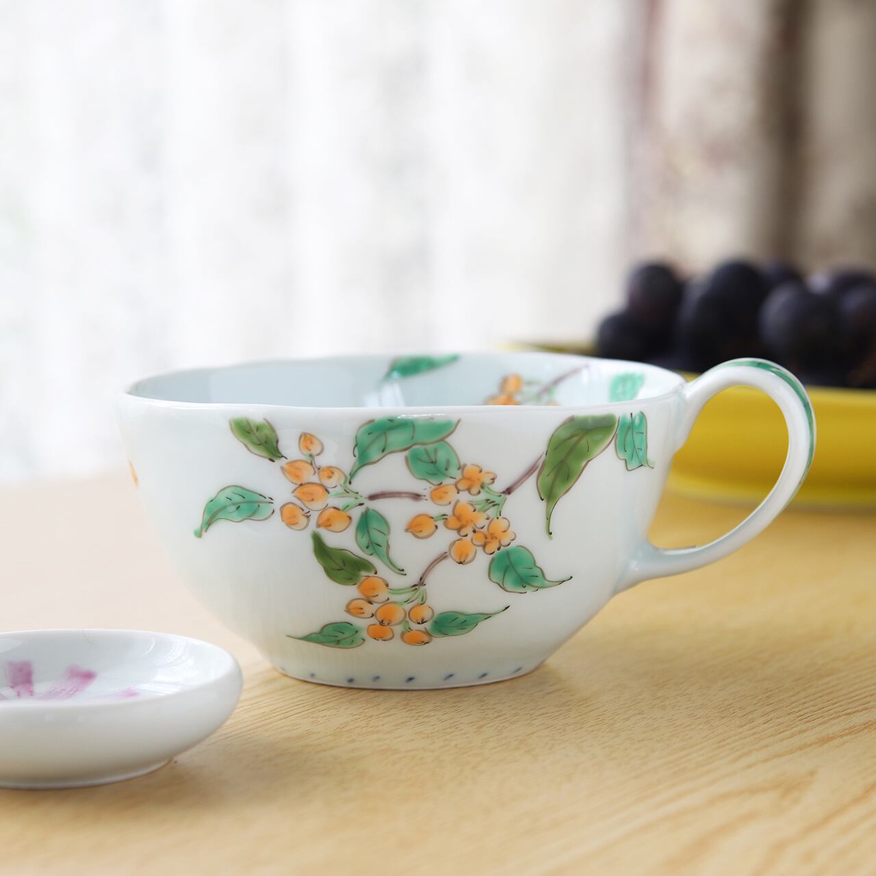 うつわ藍水 ｜ カフェボール 花暦（黄色） ｜ 波佐見焼 | にっこう生活