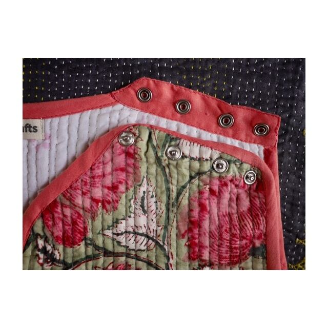 肩部分はスナップボタンで着脱も簡単。