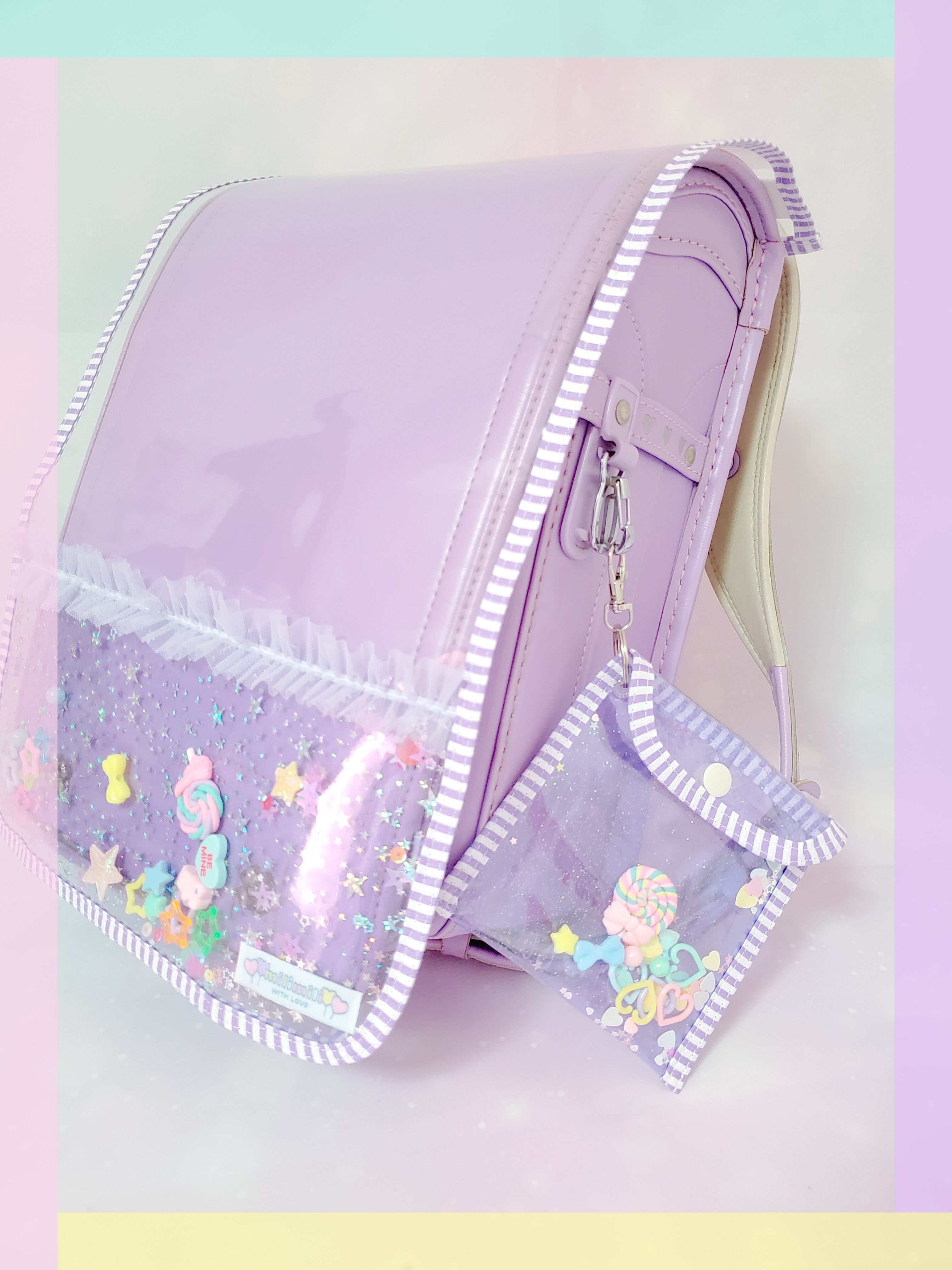 ランドセルポーチ ラメビニール キャンディー キラキラ マスクケース