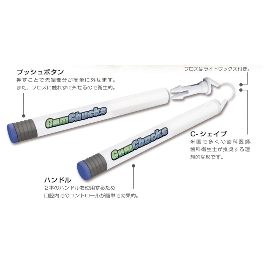 ハンドルを使用する簡単なヌンチャク型フロスが フロッシングのモチベーションを上げフロス使用の習慣化