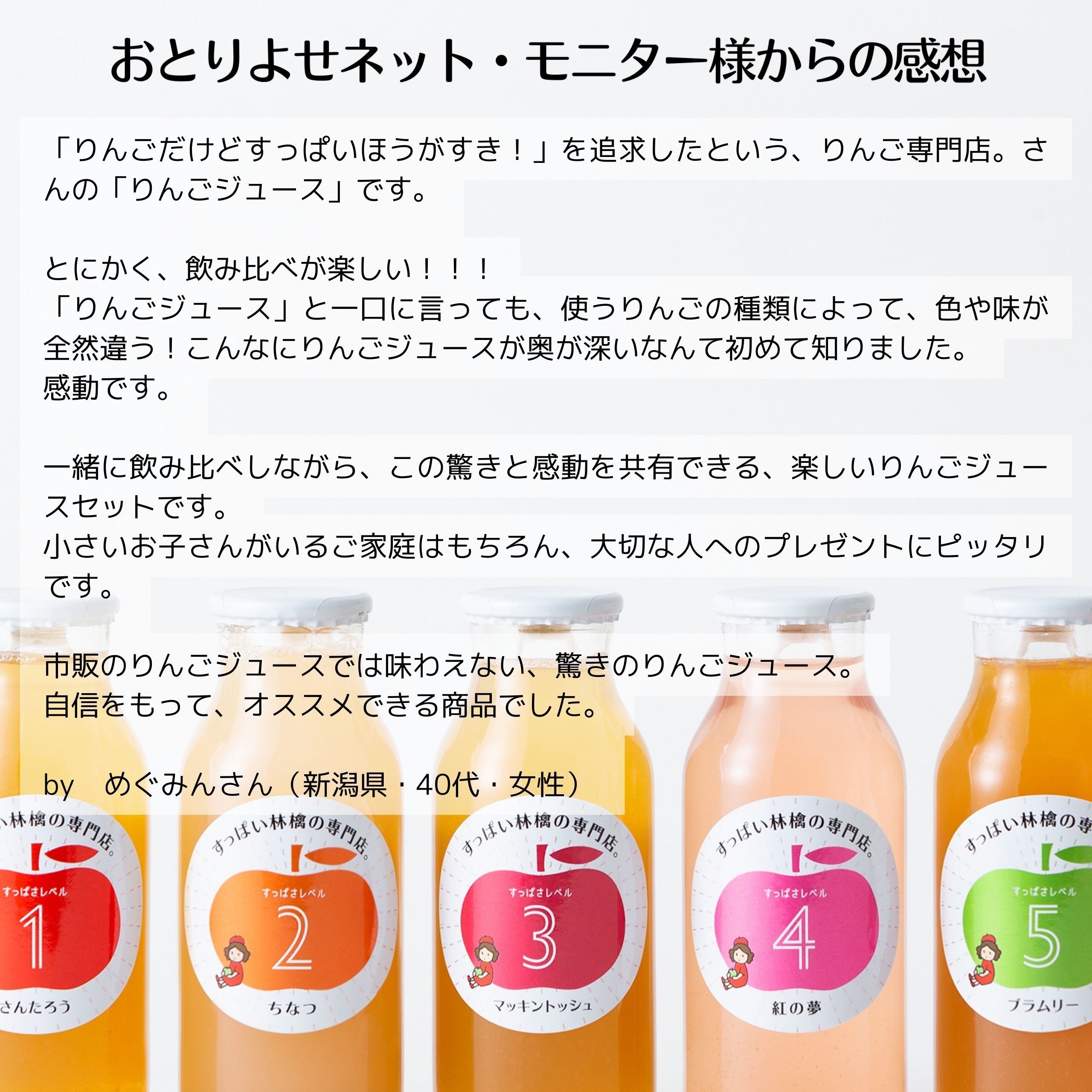 飲み比べが楽しいりんごジュース6本セット（ギフトボックス入り