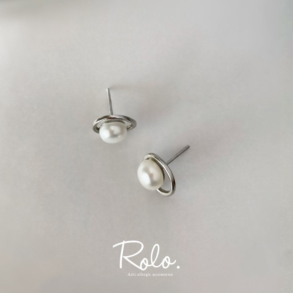 衣装協力】淡水パールリングピアス シルバー925 | Roloshop BASE店