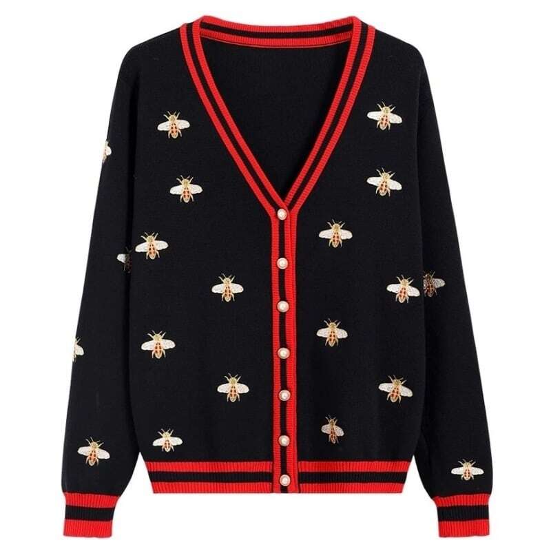 全2色/Bee line knit cardigan　M3853