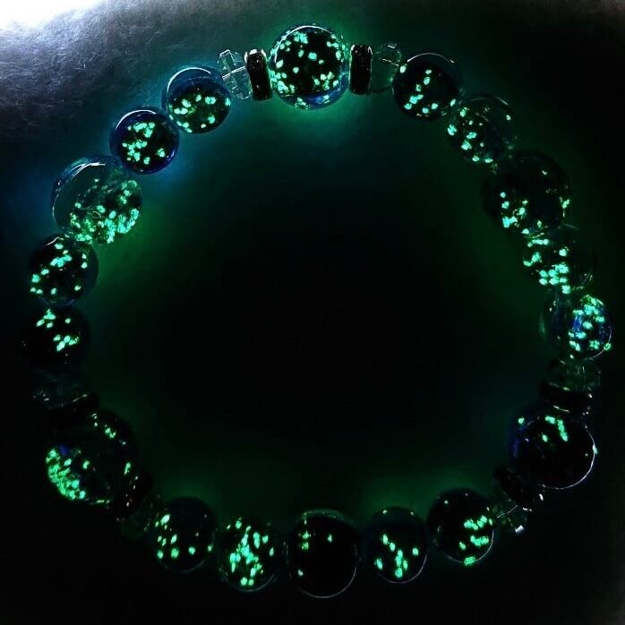 琉球ホタルガラス【蓄光】ブレスレット 8mm/10mm珠宮古アイランド