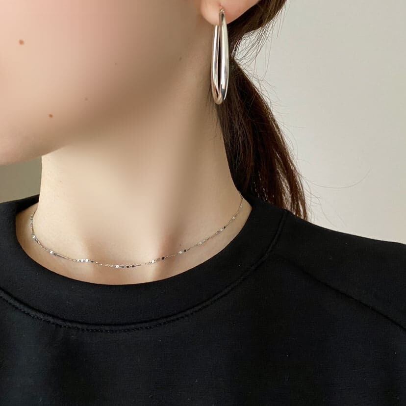 シルバー925 デザインチェーン ネックレス クロスデザイン