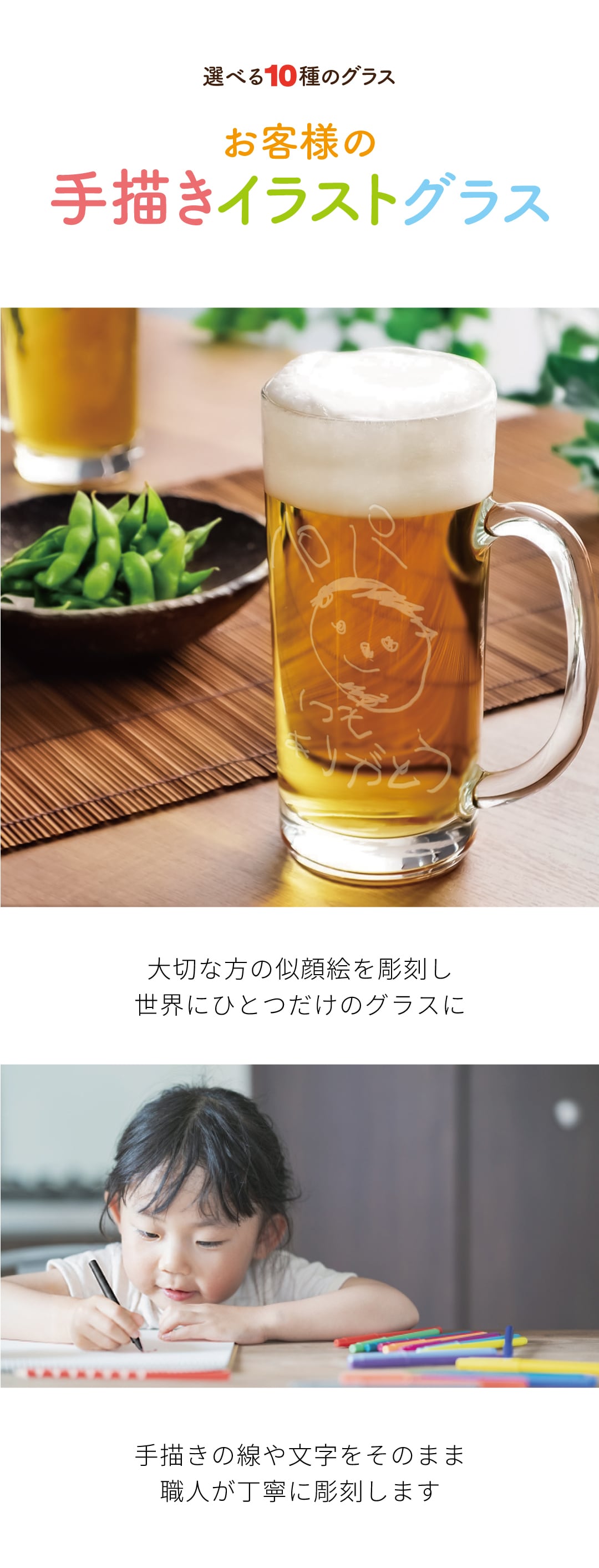 似顔絵 敬老の日 プレゼント お客様の 手描き イラスト グラス