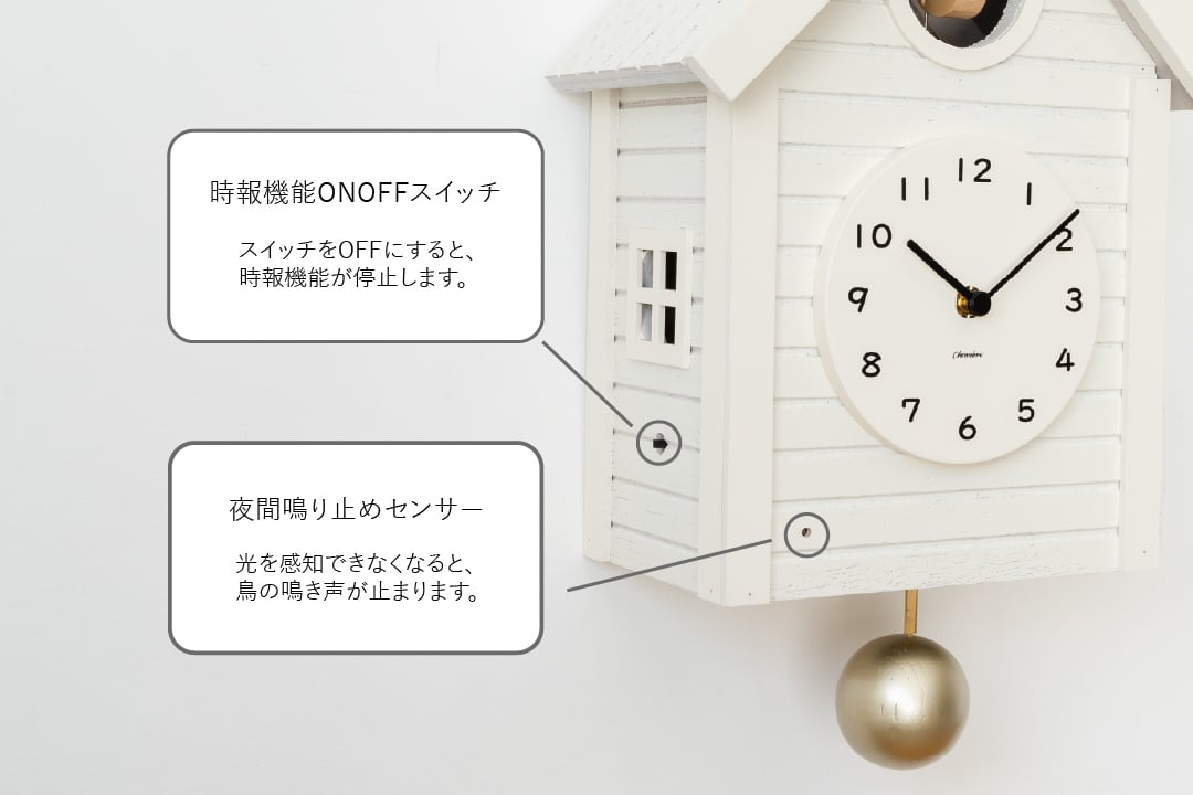 THE CLOCK HOUSE1964 鳩時計（白） 鳩時計 Cuckoo CLOCK WHITE | シャンブル【CHAMBRE】byインターゼロ