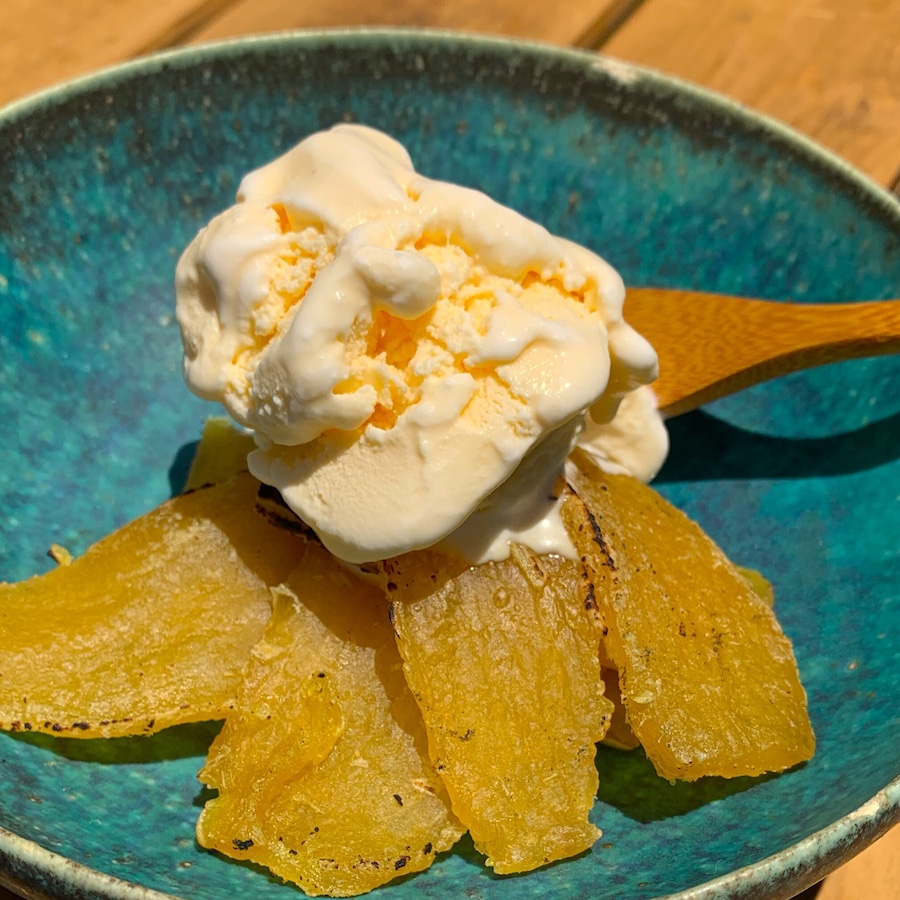 炙り干し芋にバニラアイス