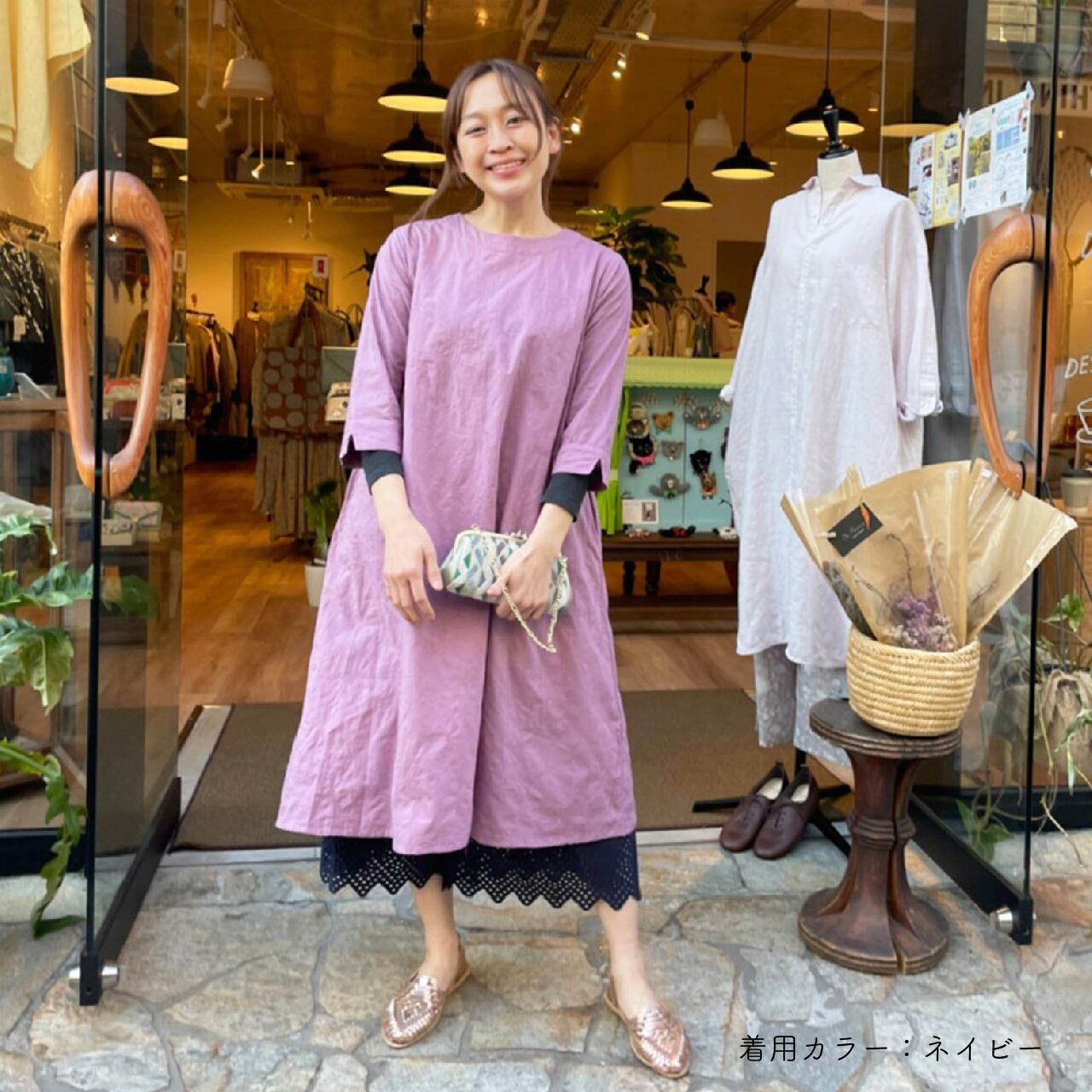 miki 162cm（ネイビー着用）