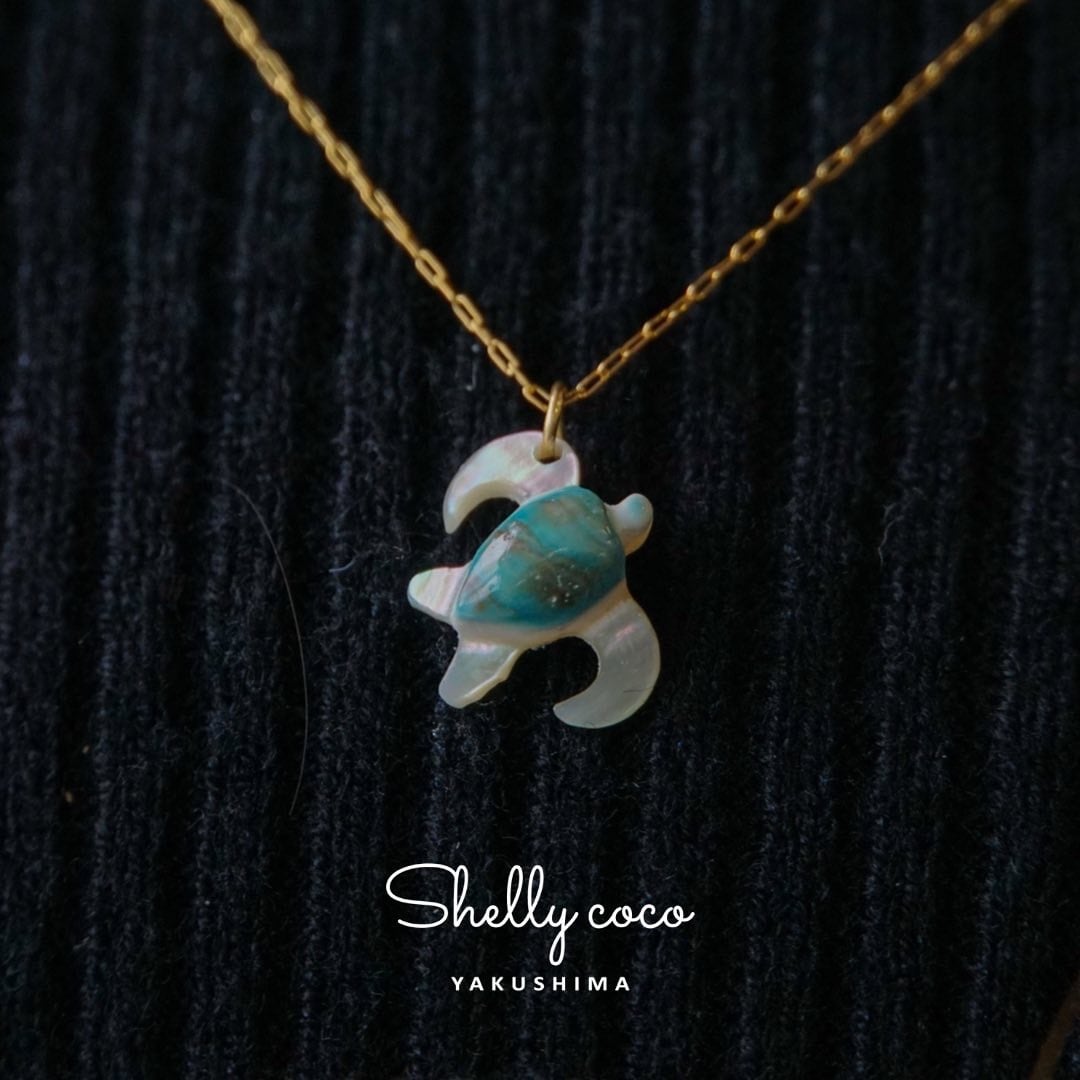 夜光貝ウミガメネックレス | Shelly coco -シェリーココ-