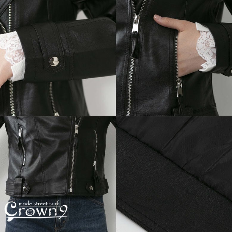 00s コーティング ラメ ダブルジップ シングルライダース 平成 モードロック AJMONE（アイモネ）カーフレザースタンドカラーダブルジップ