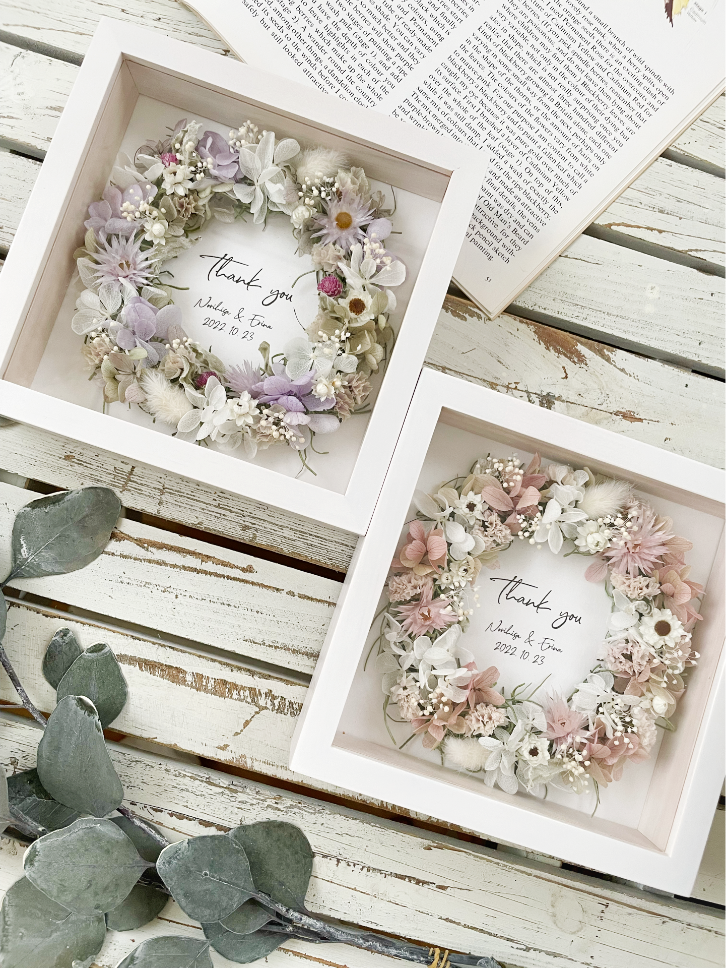 お揃いの雰囲気になるように作りました。(ピンクとパープル)