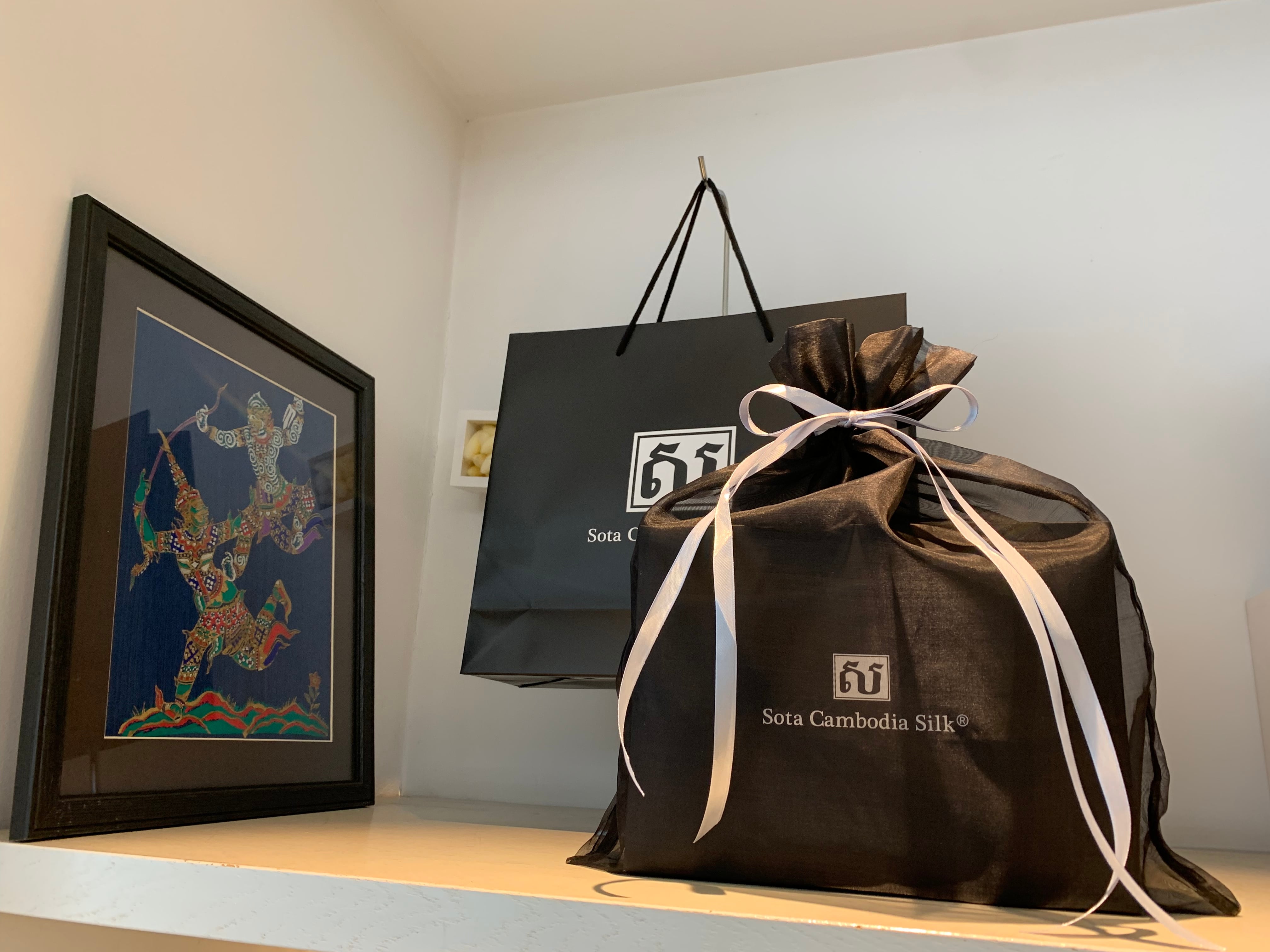 カンボジア直輸入☆シルクペイントタペストリー（ロング）Lサイズ　color,2 カンボジア直輸入☆シルクペイントタペストリー（ロング）Lサイズcolor,2