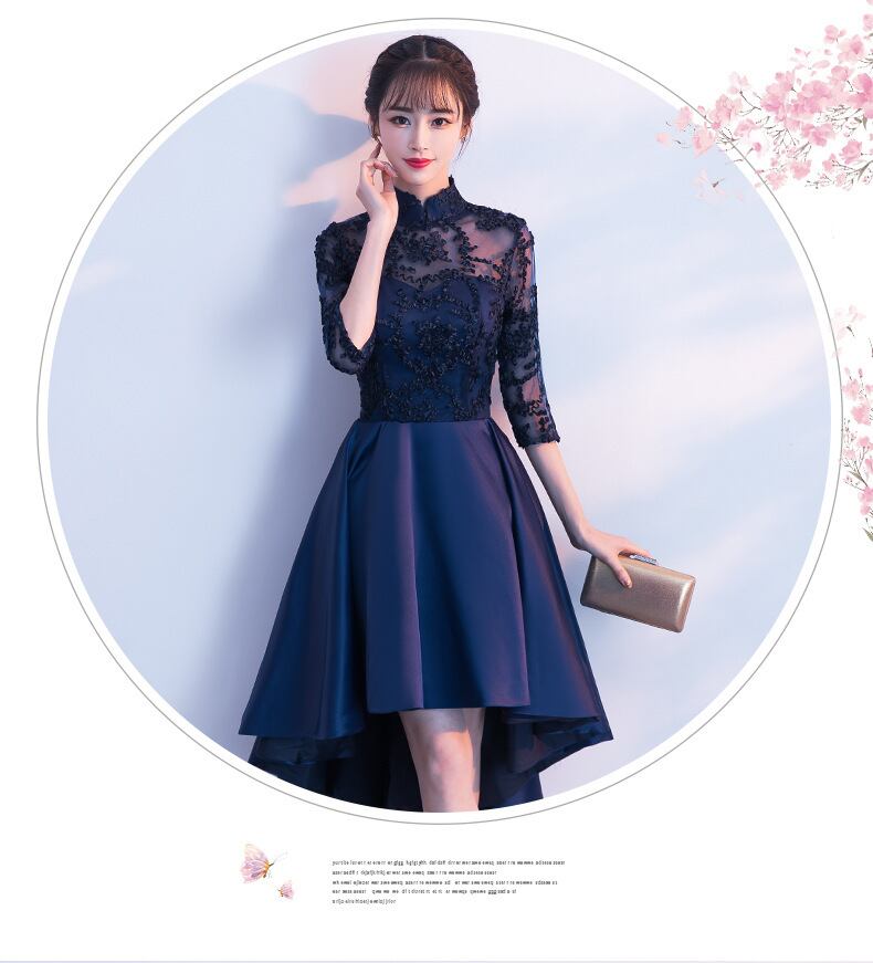 フィッシュテールドレス Sサイズ 人気商品XLサイズのみ】チャイナ風フィッシュテールドレス 膝丈