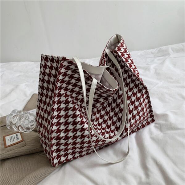 千鳥格子レッド