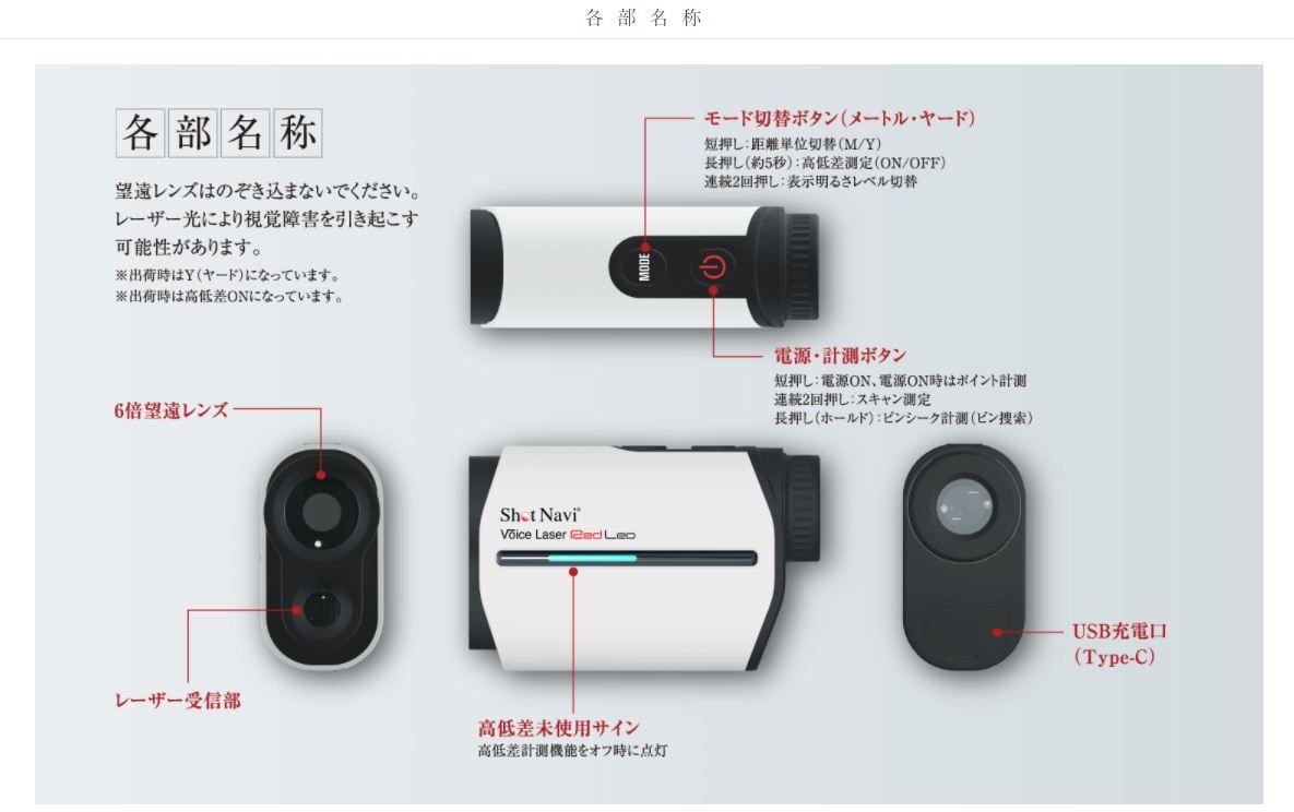 Shot Navi（ショットナビ）Voice Laser Red Leo