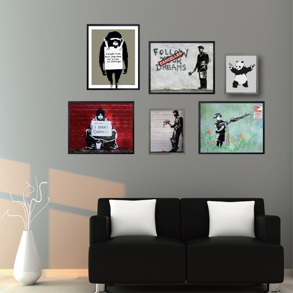 額装品/The Art of Banksy/バンクシー/アート/インテリア/貴重 Banksy インテリアアート No Parking 幅53×高さ43×厚さ3.2cm フレーム