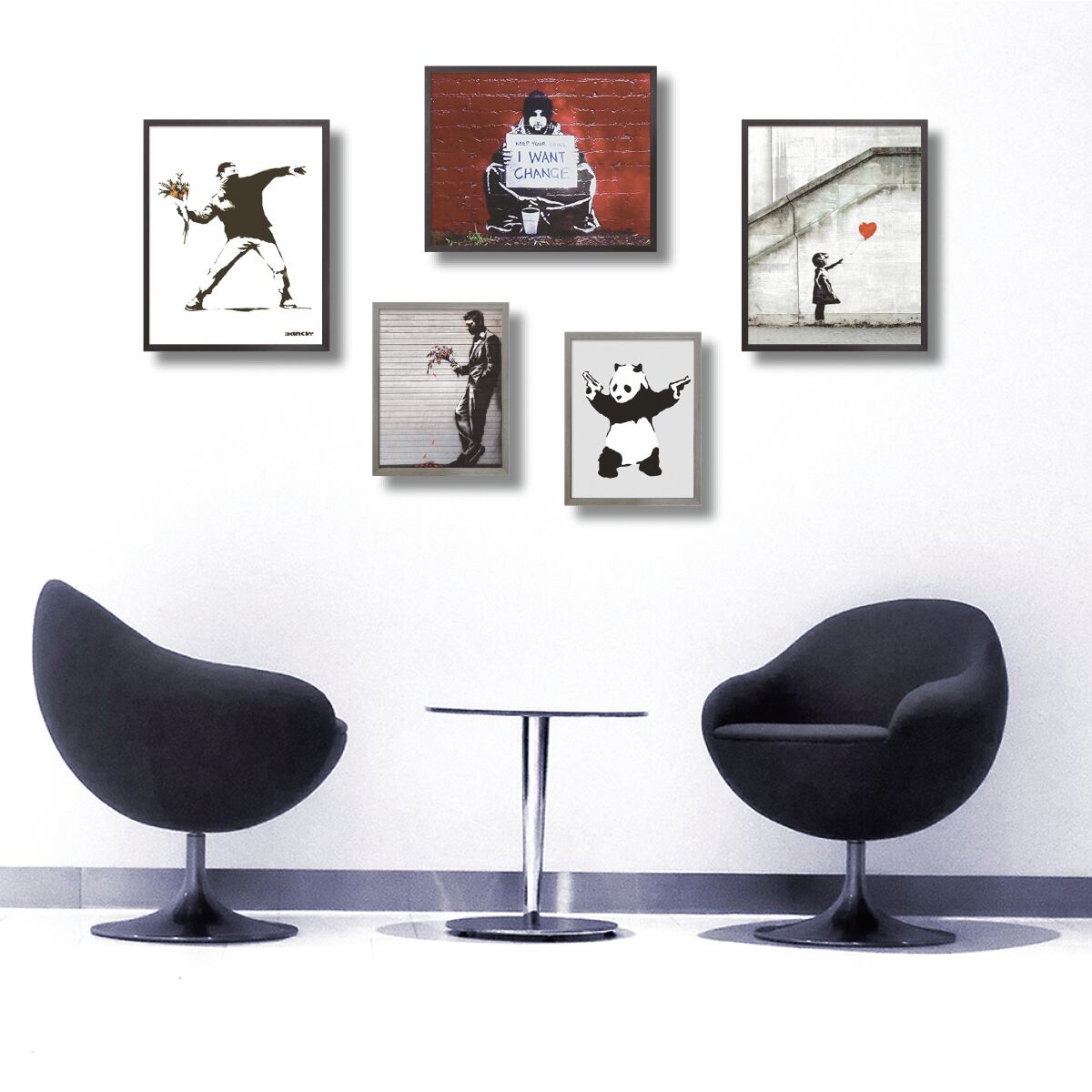 Banksy インテリアアート No Parking 幅53×高さ43×厚さ3.2cm フレーム