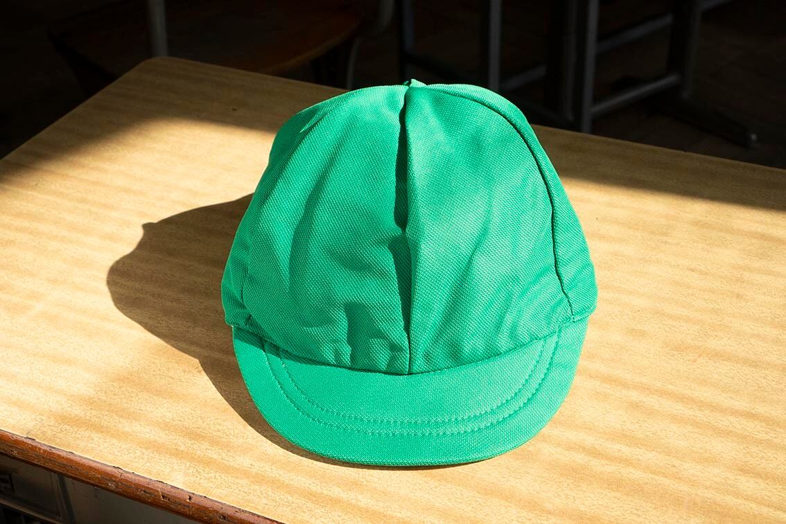 特別支援学級で使用しているグリーン帽子