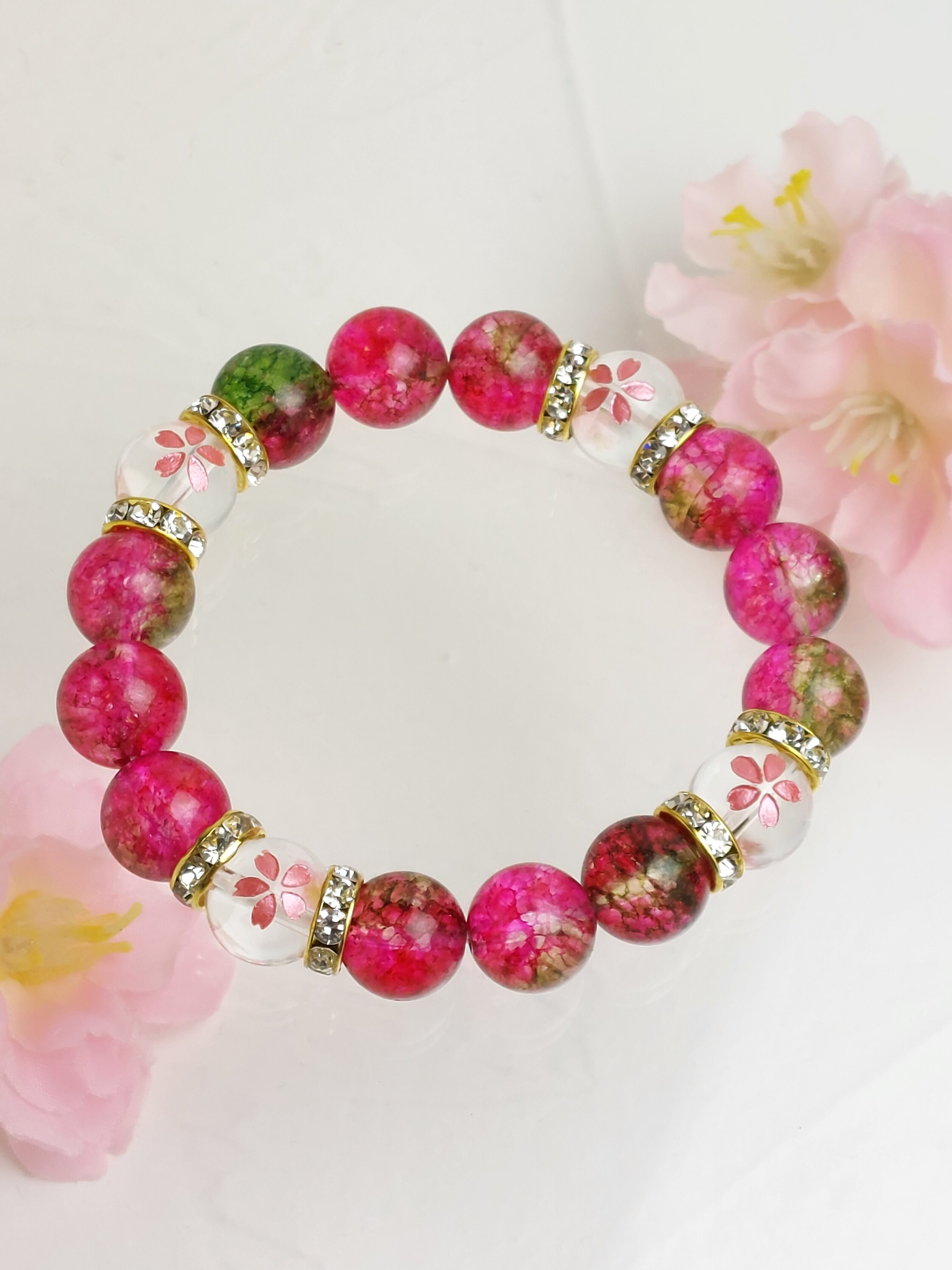 桜の季節はもちろん、桜の季節以外にも身に着けてたい天然石ブレスレットです✨