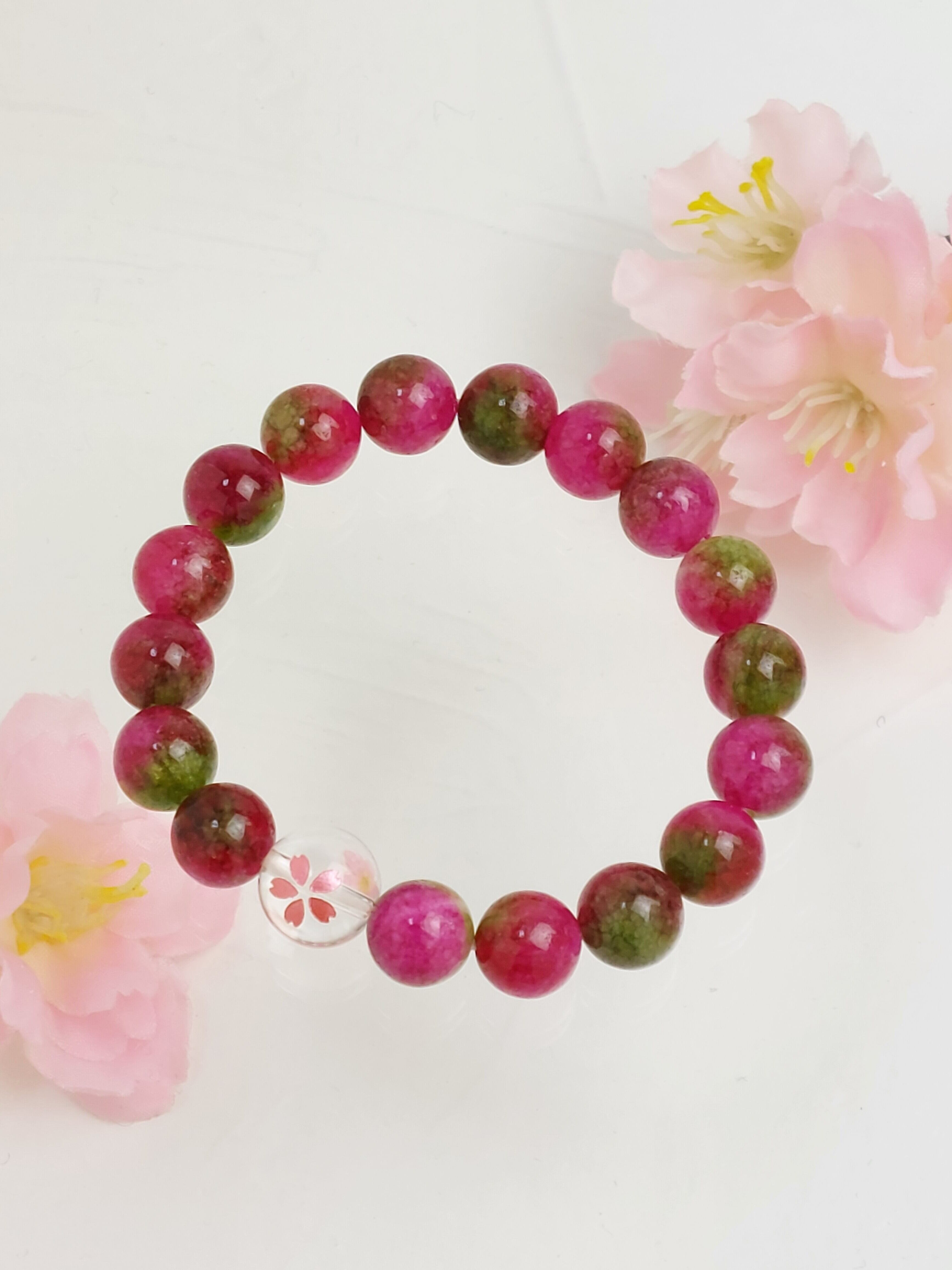 桜の季節はもちろん、桜の季節以外にも身に着けてたい天然石ブレスレットです✨
