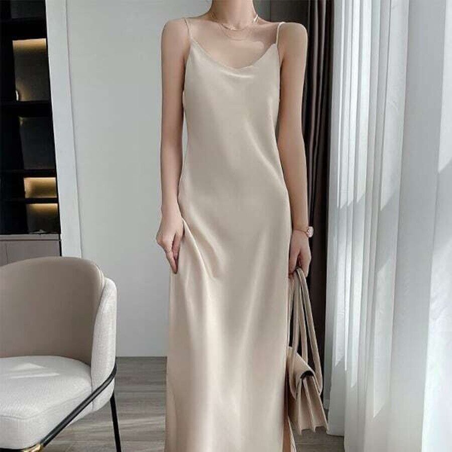 サテン キャミソール ワンピース 229181
